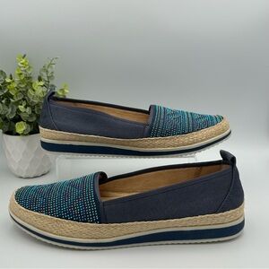 Naturalizer Women’s Davonville Blue Espadrille Confort  Flats Shoes Size 12
